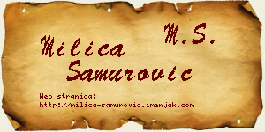 Milica Samurović vizit kartica